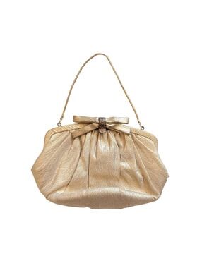 1960s Vintage Gold  Lame Handbag with Snake Chain Strap